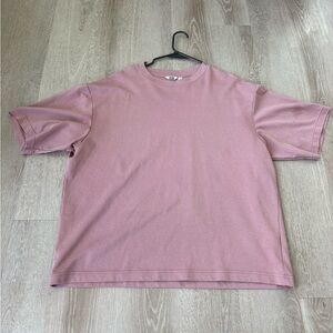 Uniqlo Dusky Pink Oversized Crewneck T-Shirt